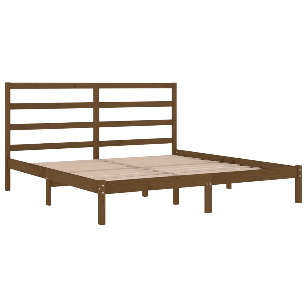 Bed Frame without Mattress Honey Brown 200x200 cm Solid Wood Pine