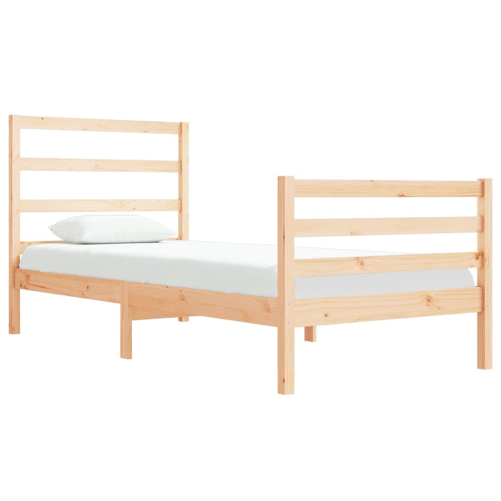 Bed Frame without Mattress Solid Wood Pine 90x190 cm Single Single