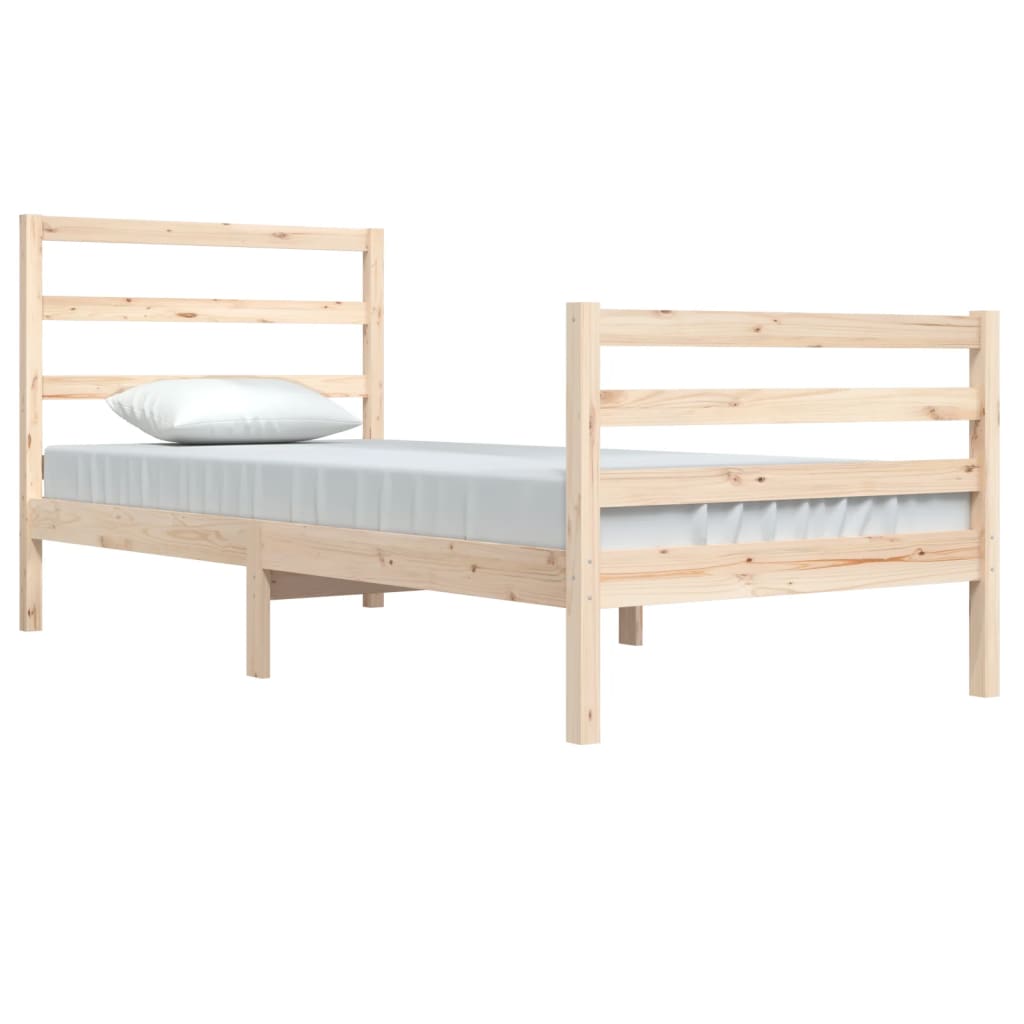 Bed Frame without Mattress Solid Wood Pine 90x200 cm