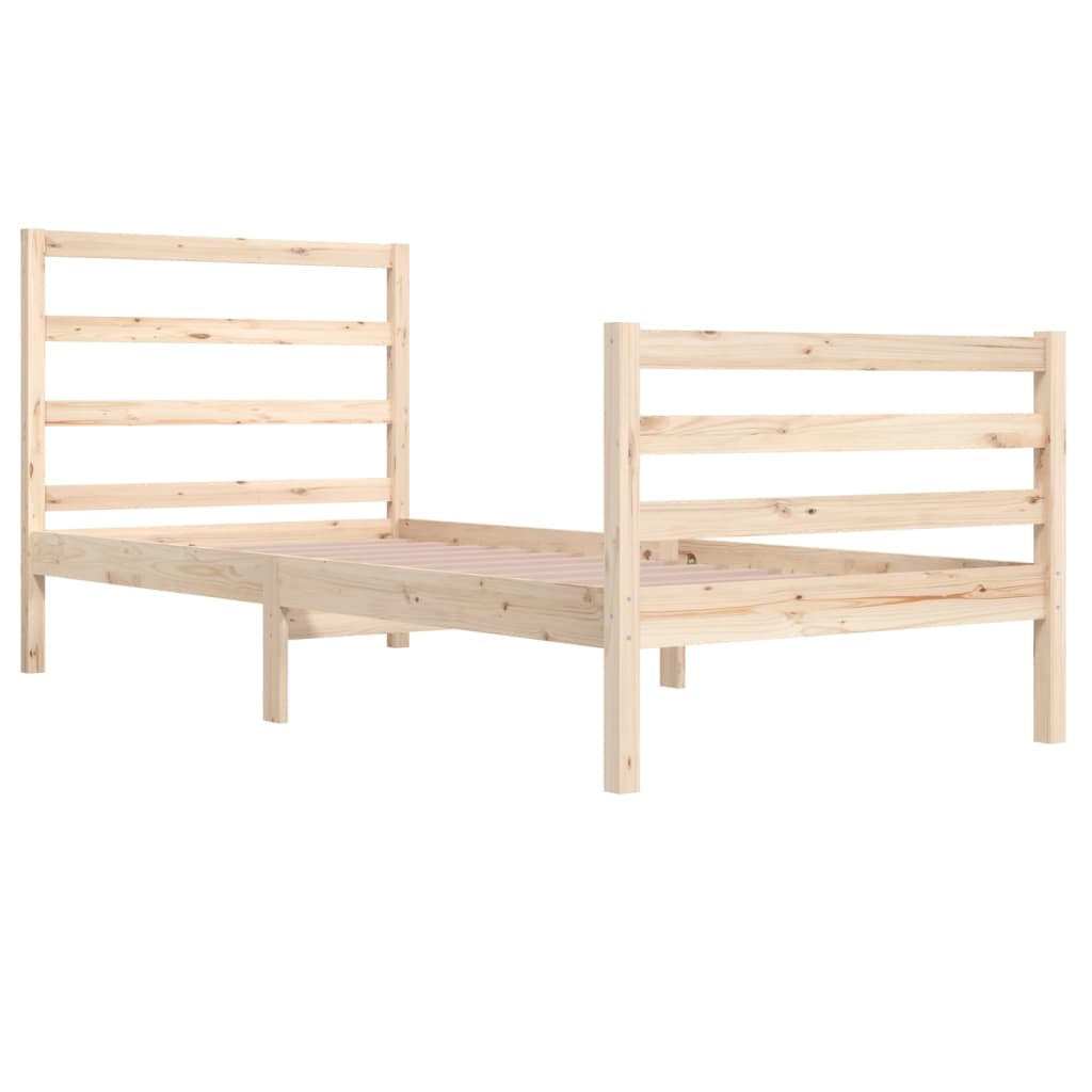 Bed Frame without Mattress Solid Wood Pine 90x200 cm