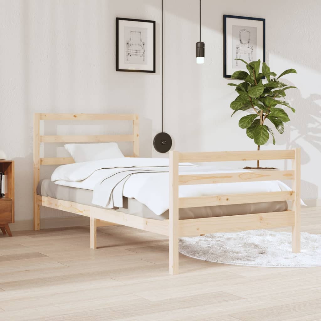 Bed Frame without Mattress Solid Wood Pine 90x200 cm