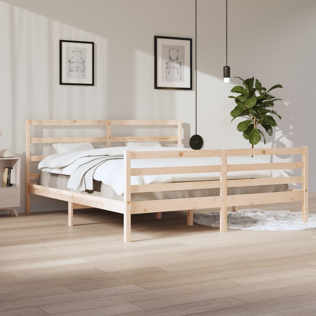 Bed Frame without Mattress Solid Wood Pine 200x200 cm