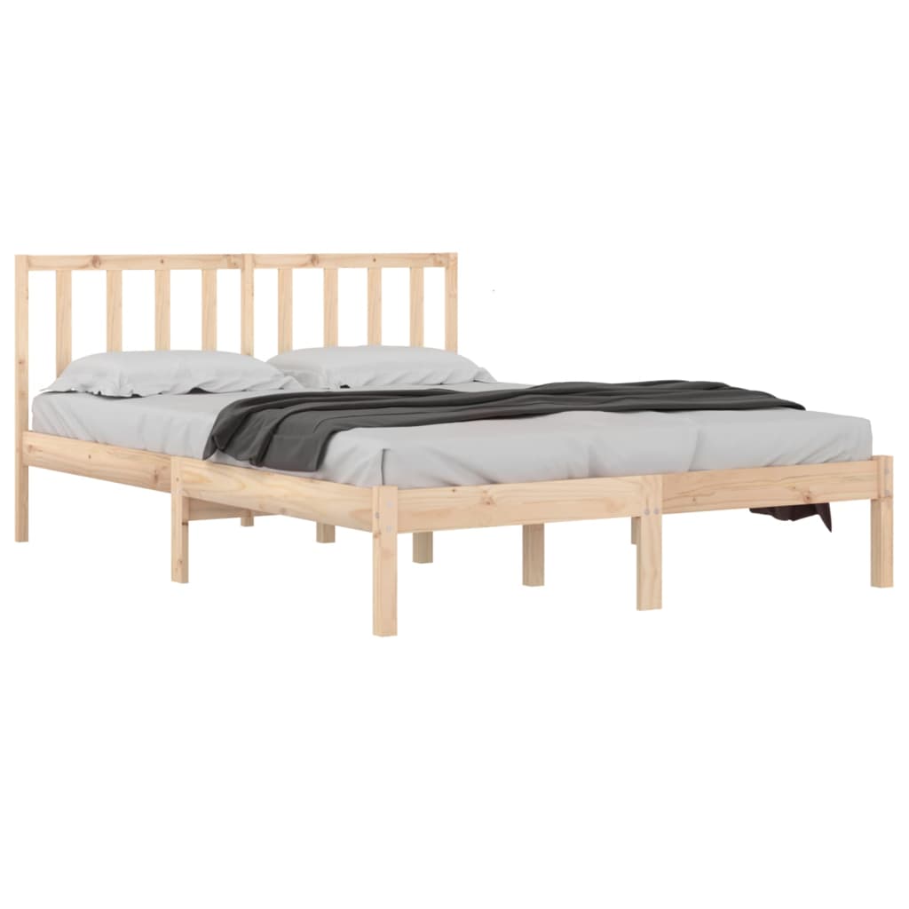 Bed Frame without Mattress Solid Wood Pine 120x190 cm Small Double
