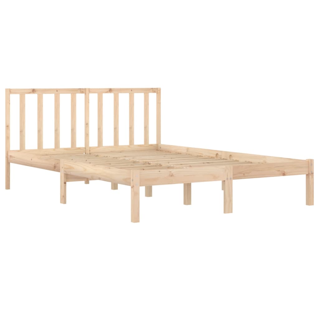 Bed Frame without Mattress Solid Wood Pine 120x190 cm Small Double