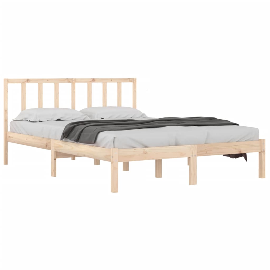 Bed Frame without Mattress Solid Wood Pine 120x200 cm