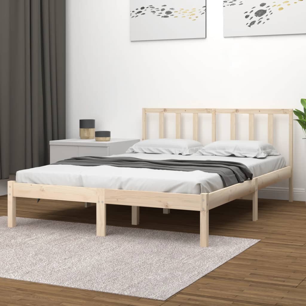 Bed Frame without Mattress Solid Wood Pine 120x200 cm