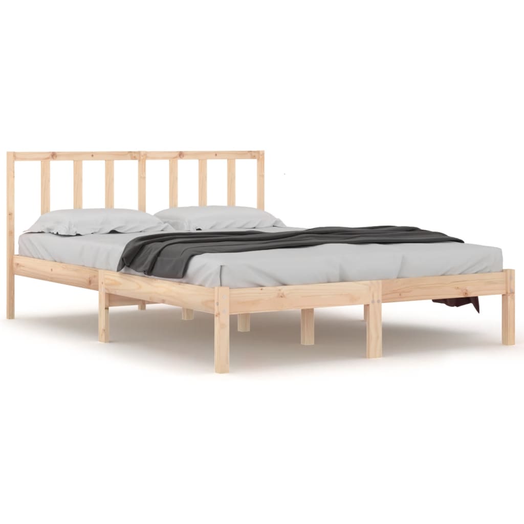 Bed Frame without Mattress Solid Wood Pine 140x200 cm
