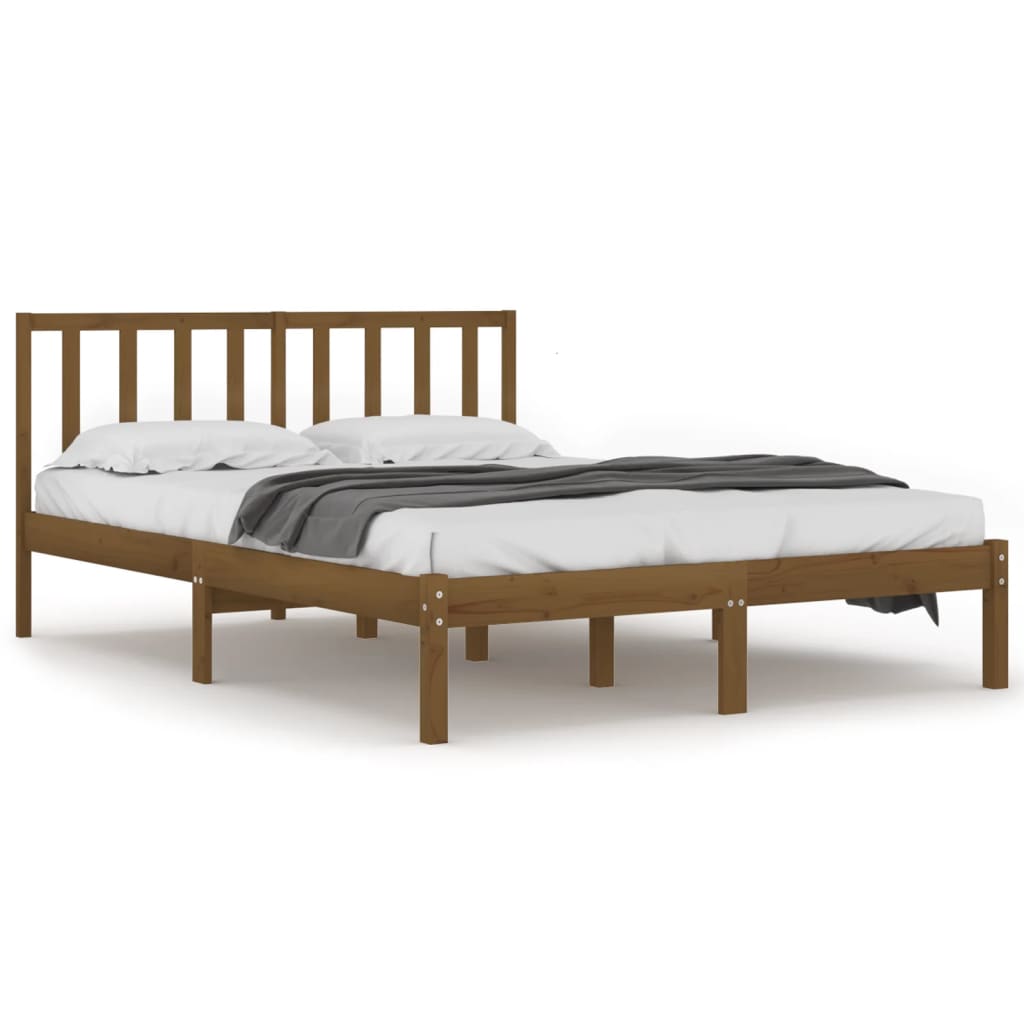 Bed Frame without Mattress Honey Brown Solid Wood Pine 200x200 cm