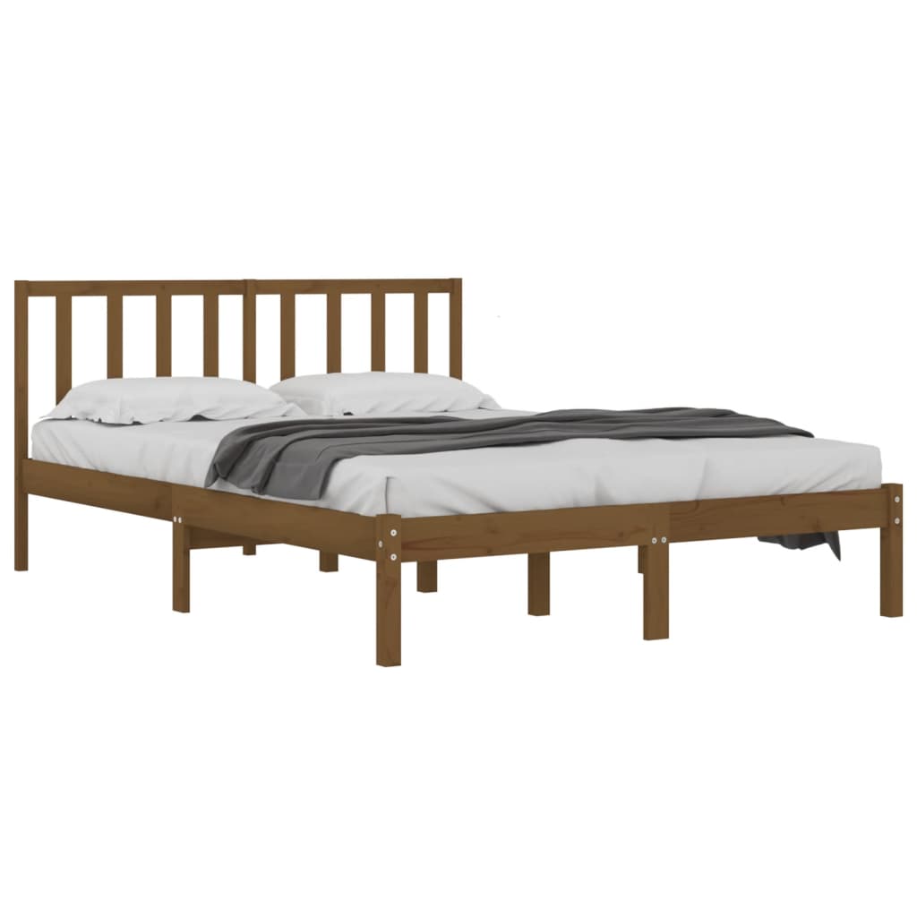 Bed Frame without Mattress Honey Brown Solid Wood Pine 200x200 cm