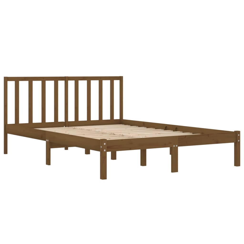 Bed Frame without Mattress Honey Brown Solid Wood Pine 200x200 cm