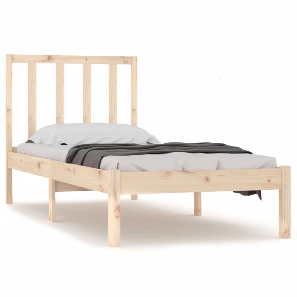 Bed Frame without Mattress Solid Wood Pine 90x190 cm Single Single