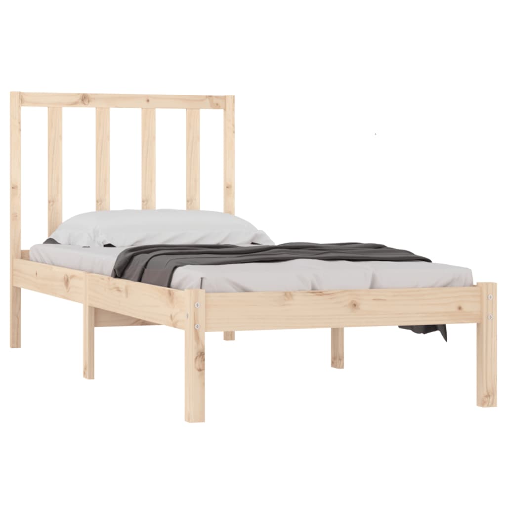 Bed Frame without Mattress Solid Wood Pine 90x190 cm Single Single