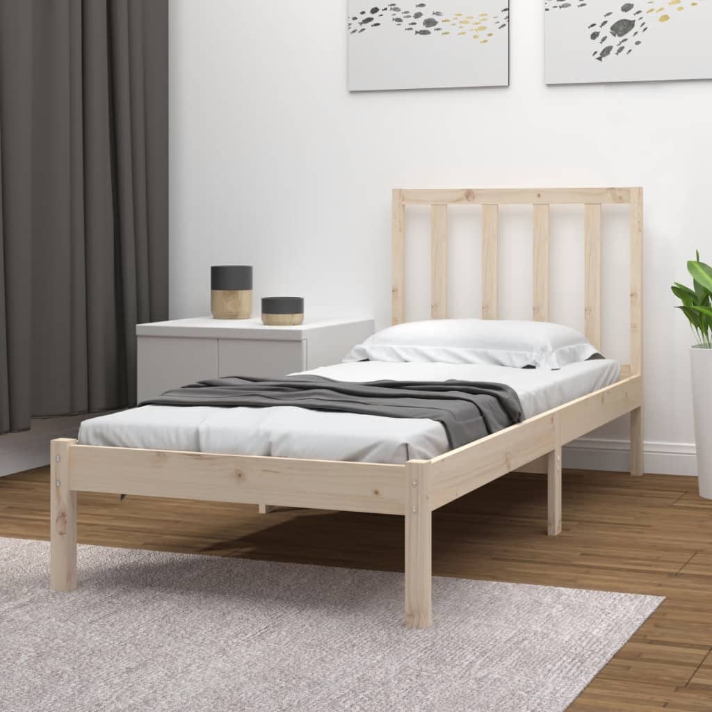 Bed Frame without Mattress Solid Wood Pine 90x190 cm Single Single