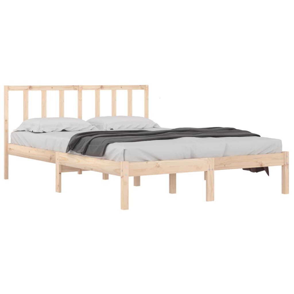 Bed Frame without Mattress Solid Wood Pine 120x190 cm Small Double