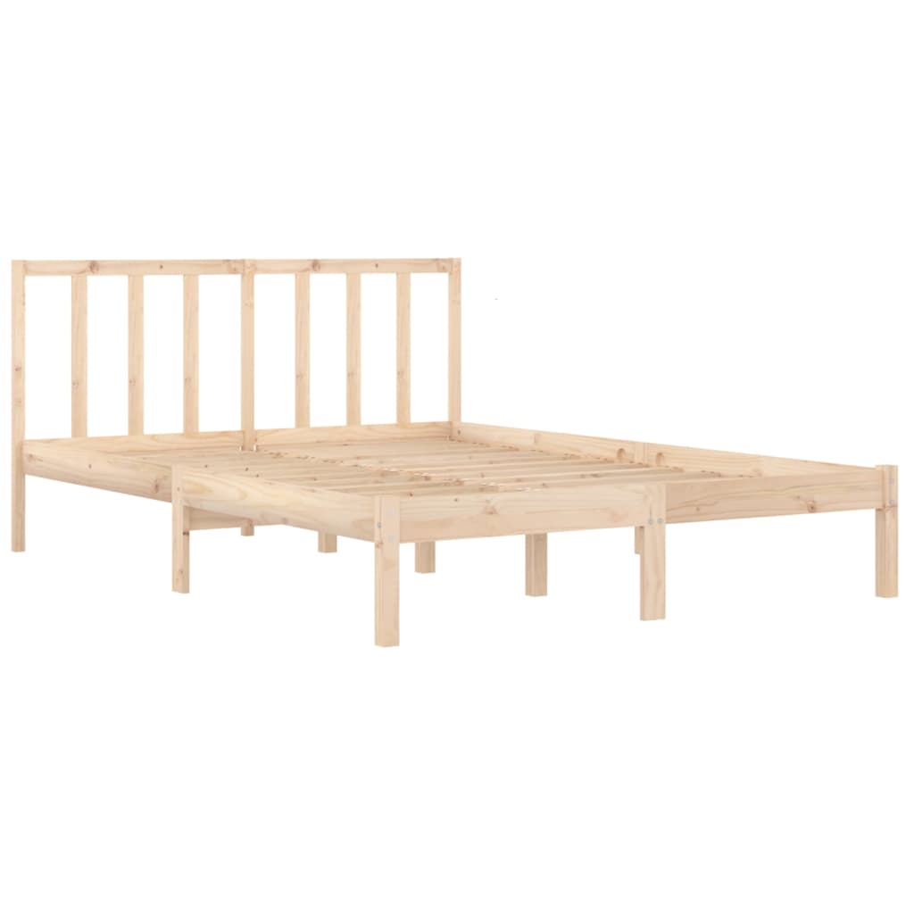 Bed Frame without Mattress Solid Wood Pine 135x190 cm Double Double