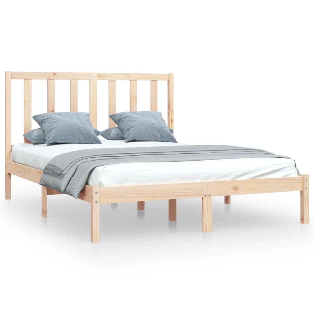 Bed Frame without Mattress Solid Wood Pine 120x190 cm Small Double