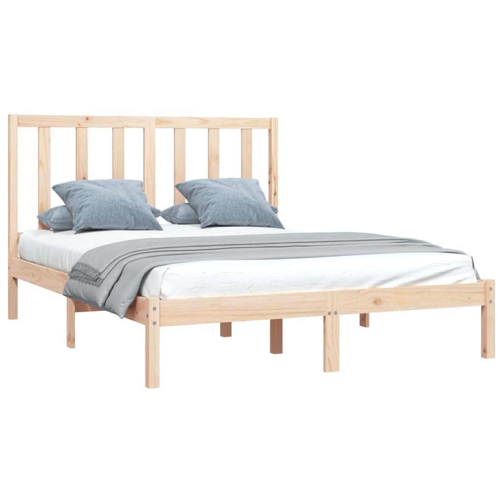 Bed Frame without Mattress Solid Wood Pine 140x190 cm