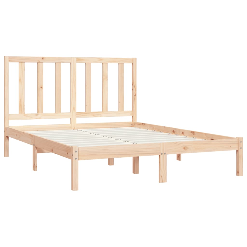 Bed Frame without Mattress Solid Wood Pine 140x190 cm
