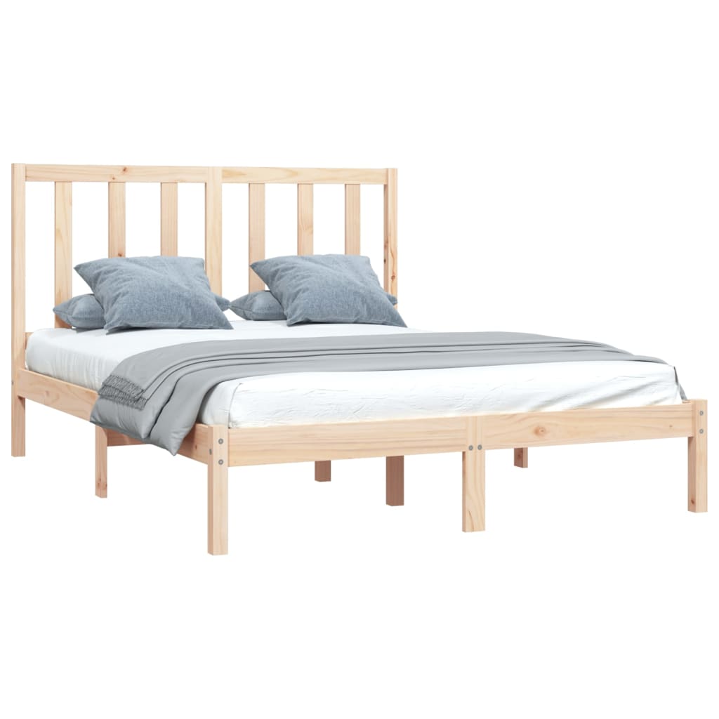 Bed Frame without Mattress Solid Wood Pine 140x200 cm