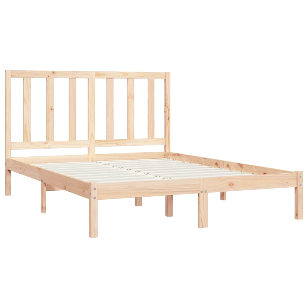 Bed Frame without Mattress Solid Wood Pine 140x200 cm