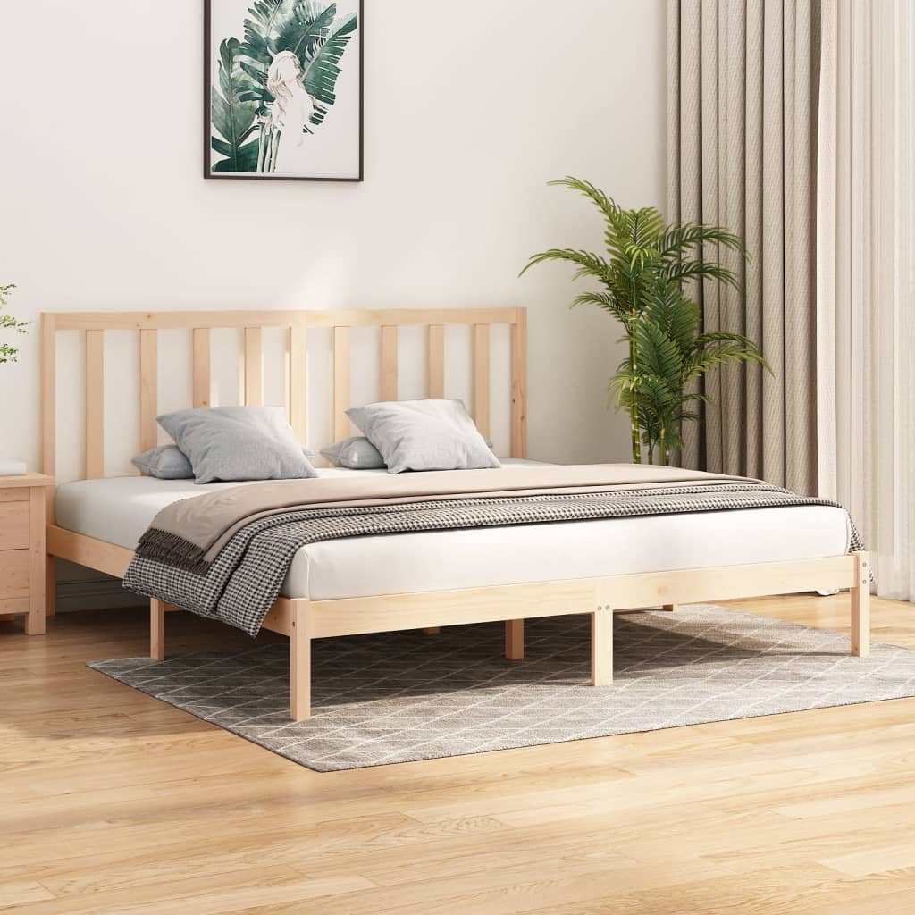 Bed Frame without Mattress Solid Wood Pine 200x200 cm