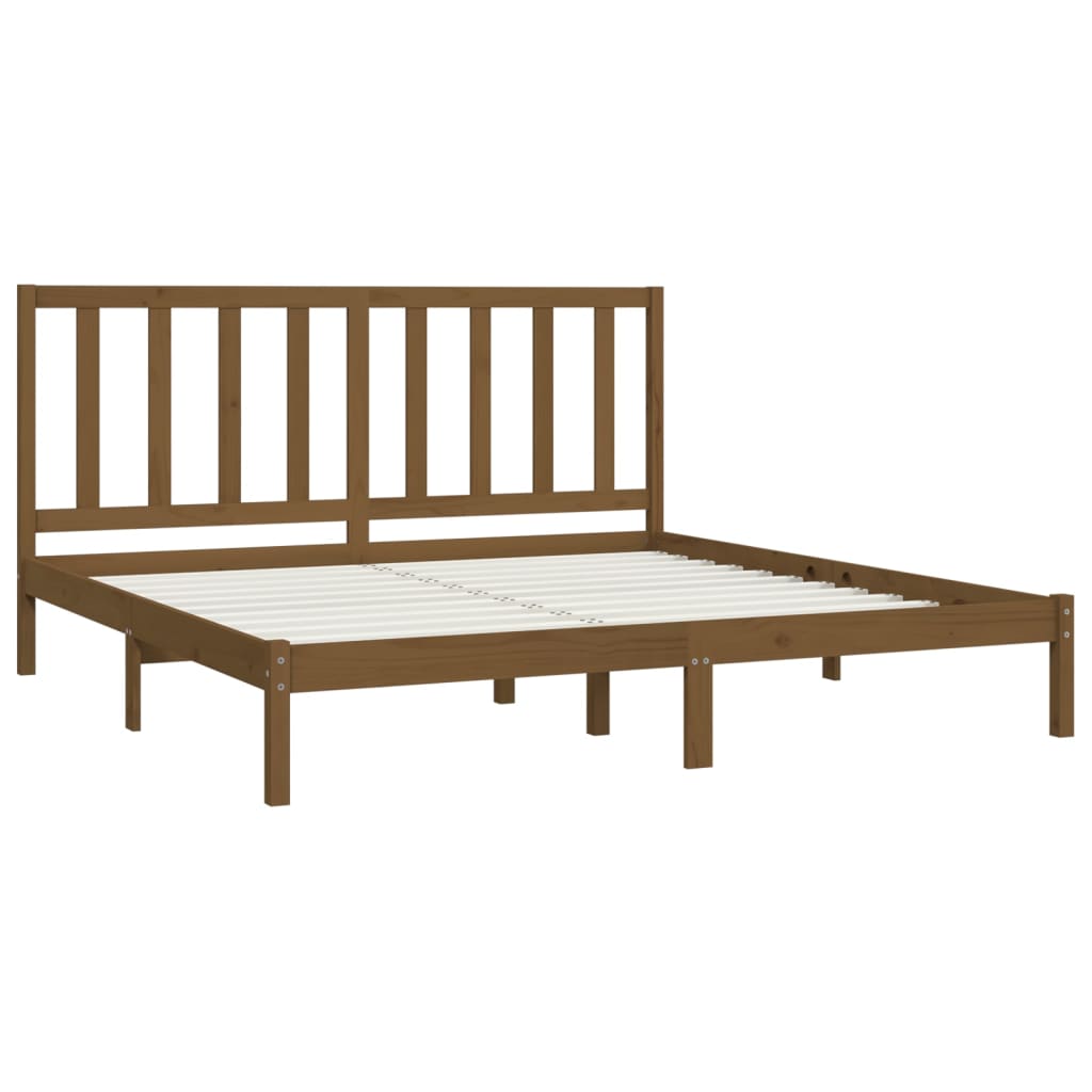 Bed Frame without Mattress Honey Brown Solid Wood Pine 200x200 cm