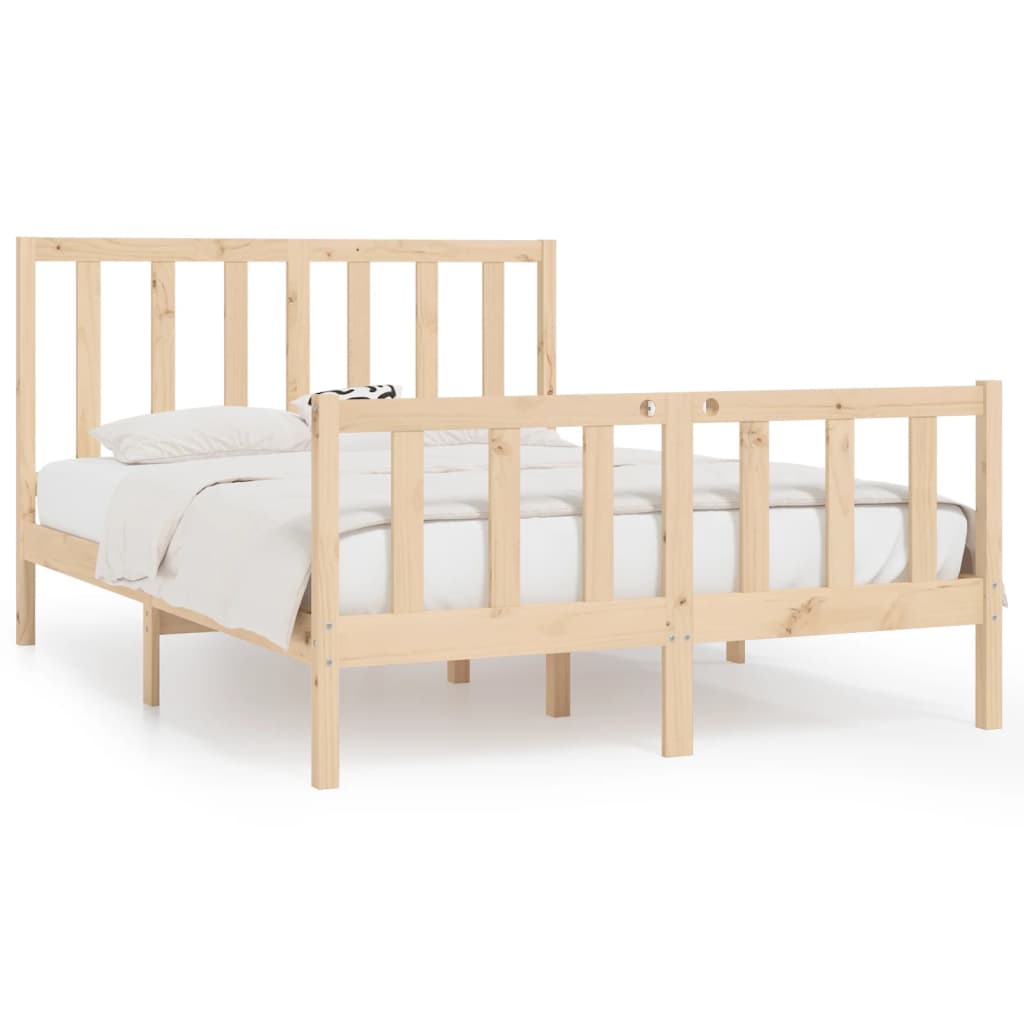 Bed Frame without Mattress 140x190 cm Solid Wood