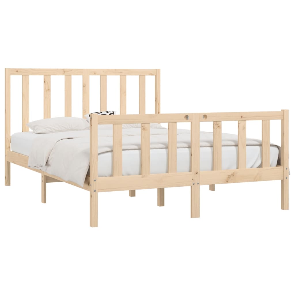Bed Frame without Mattress 140x190 cm Solid Wood
