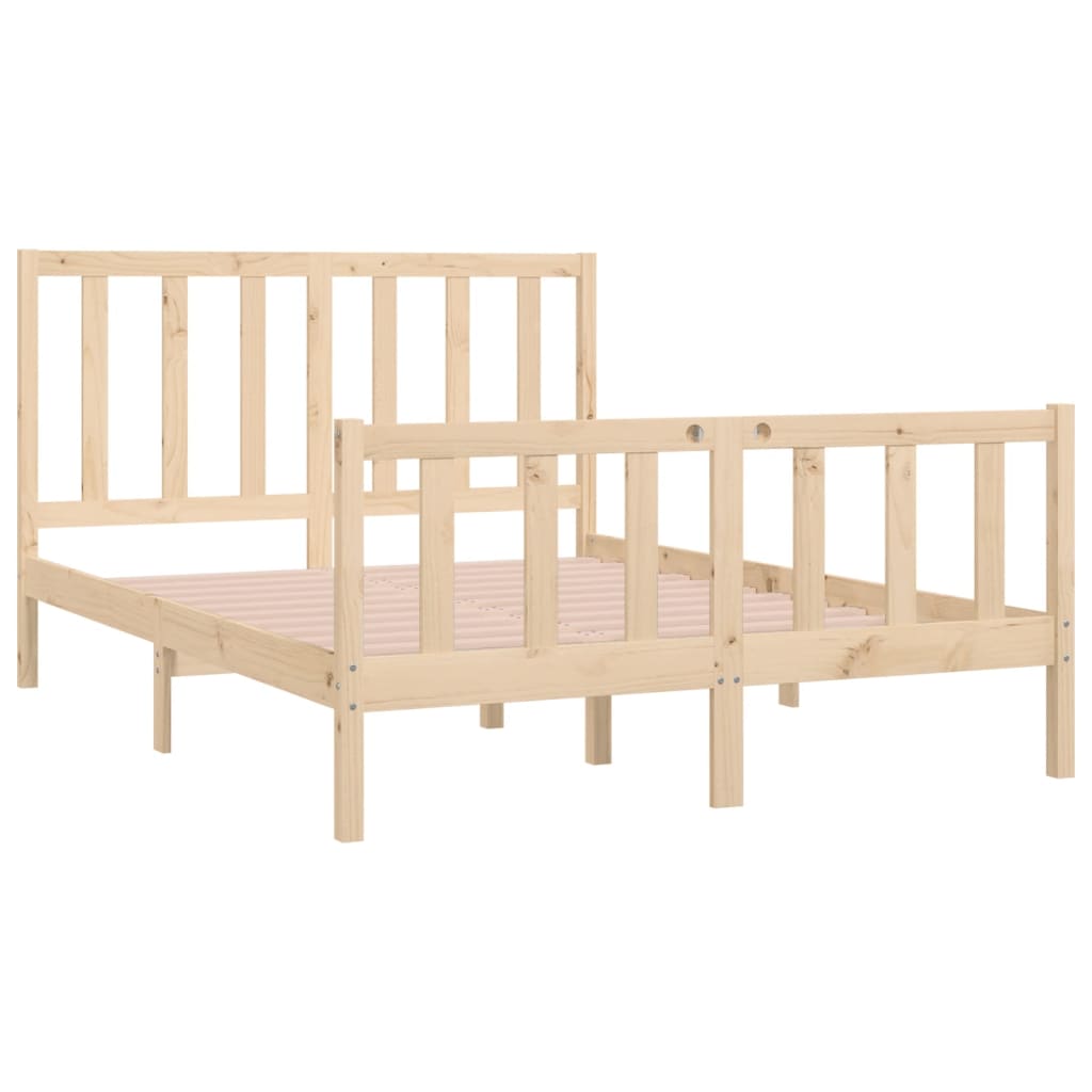 Bed Frame without Mattress 140x190 cm Solid Wood