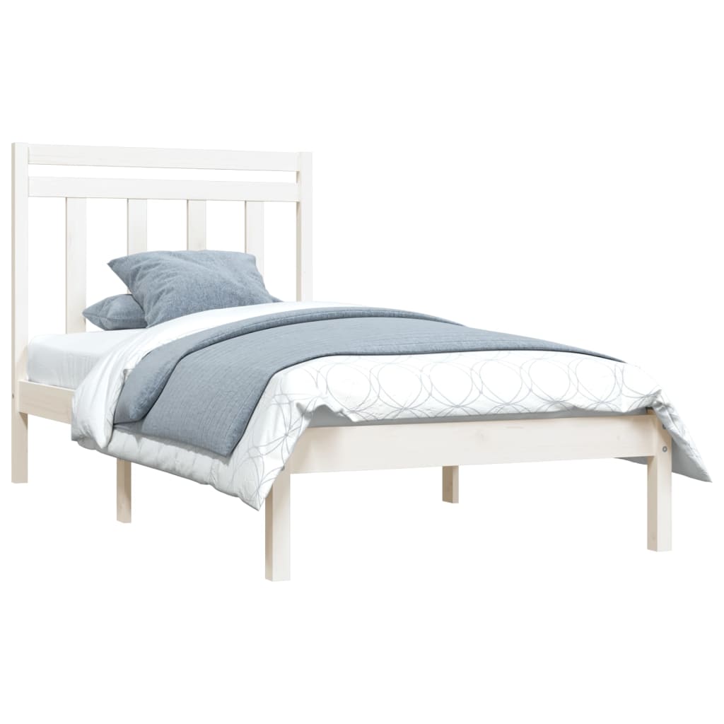 Bed Frame without Mattress White 100x200 cm Solid Wood