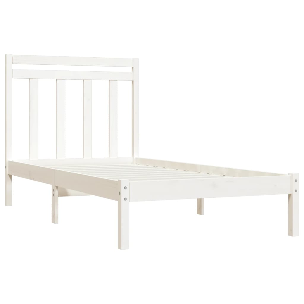 Bed Frame without Mattress White 100x200 cm Solid Wood