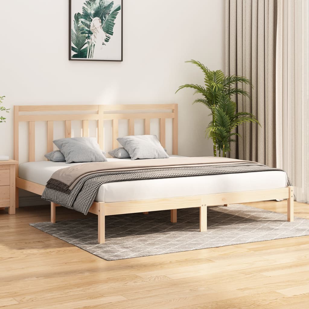 Bed Frame without Mattress 200x200 cm Solid Wood