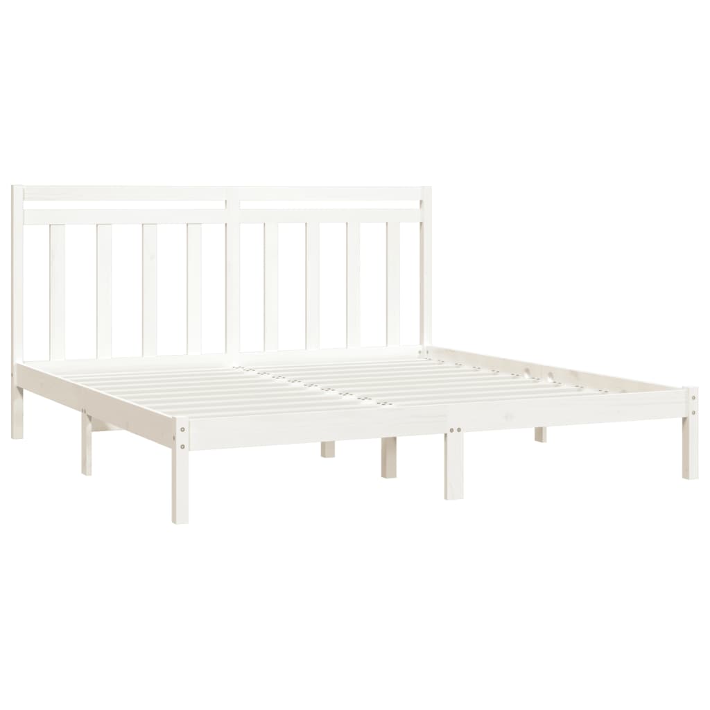 Bed Frame without Mattress White 200x200 cm Solid Wood