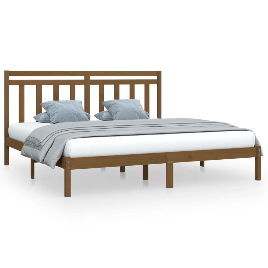 Bed Frame without Mattress Honey Brown 200x200 cm Solid Wood