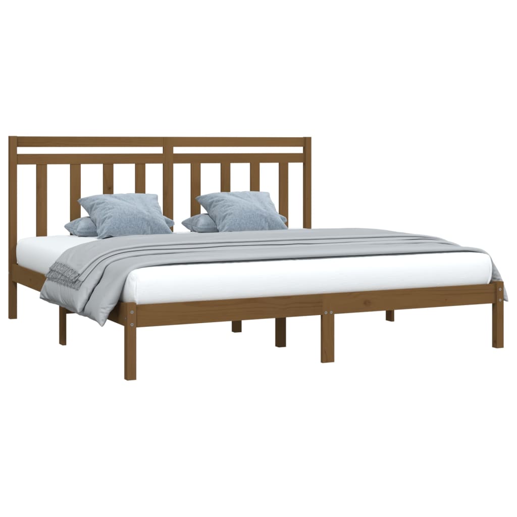 Bed Frame without Mattress Honey Brown 200x200 cm Solid Wood