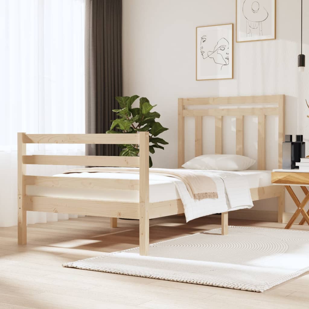 Bed Frame without Mattress 90x190 cm Single Solid Wood