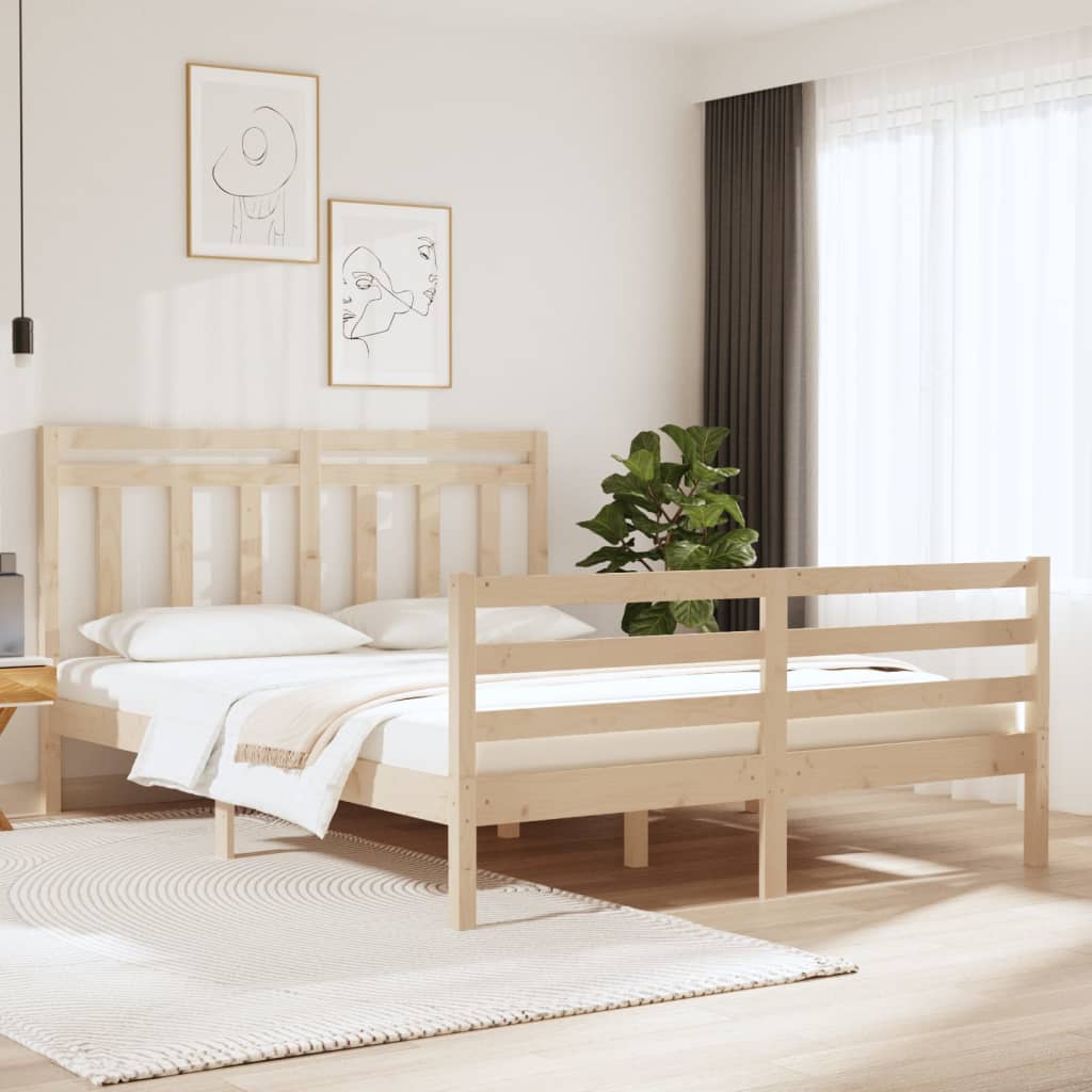Bed Frame without Mattress 120x190 cm Small Double Solid Wood