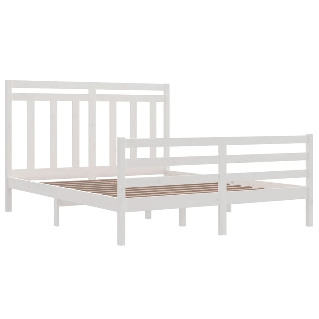 Bed Frame without Mattress White 160x200 cm Solid Wood