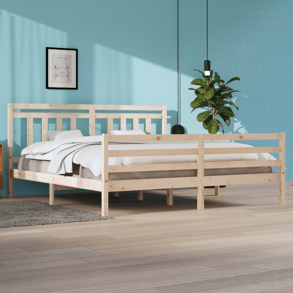 Bed Frame without Mattress 200x200 cm Solid Wood