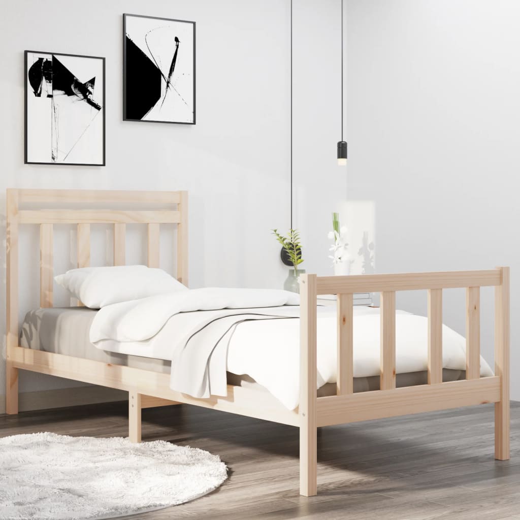 Bed Frame without Mattress 90x190 cm Single Solid Wood