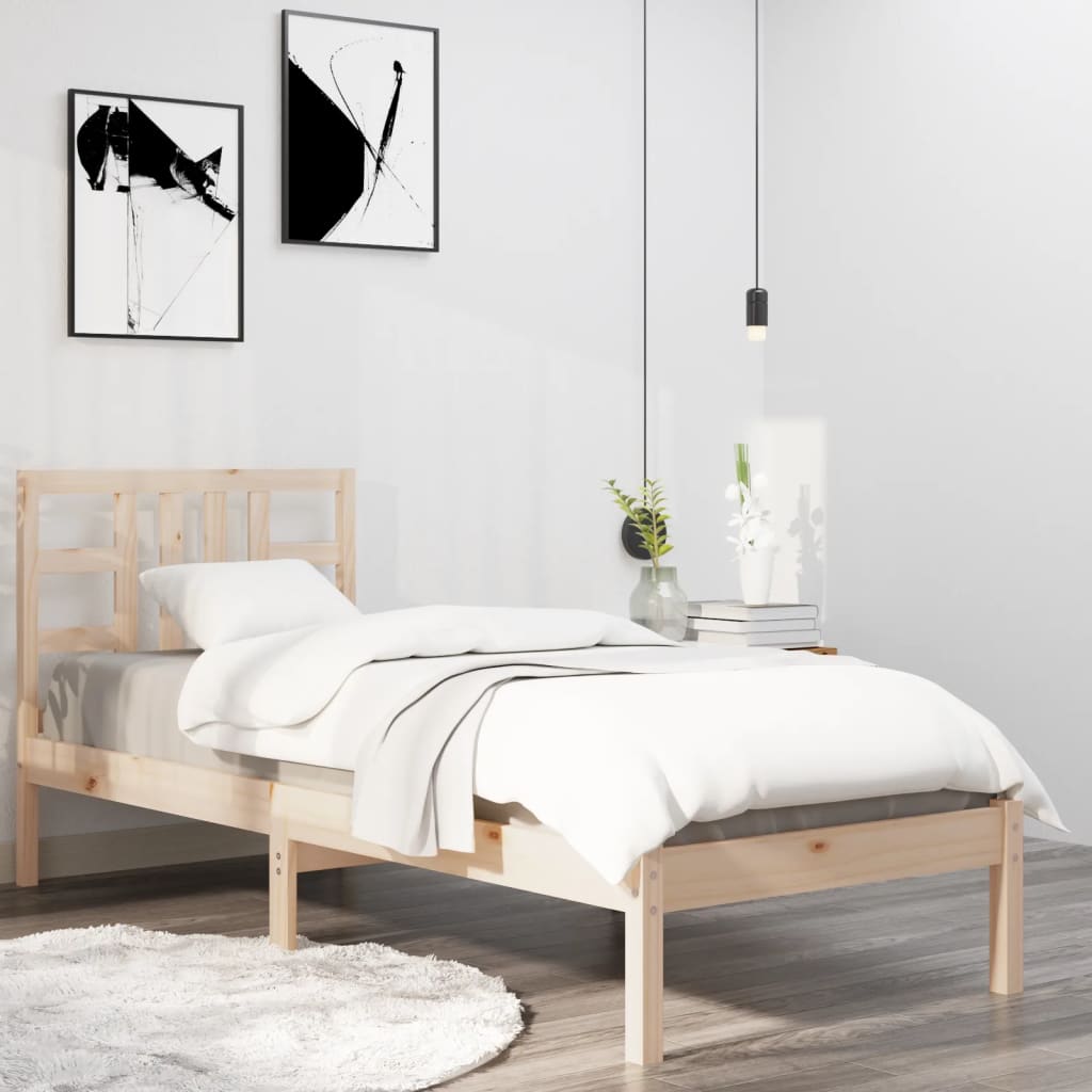 Bed Frame without Mattress 75x190 cm Small Single Solid Wood