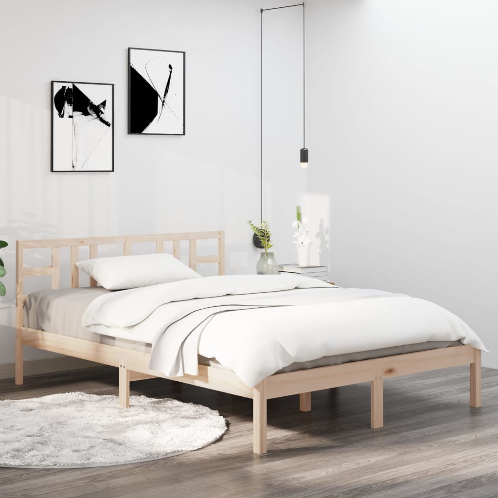 Bed Frame without Mattress 120x190 cm Small Double Solid Wood