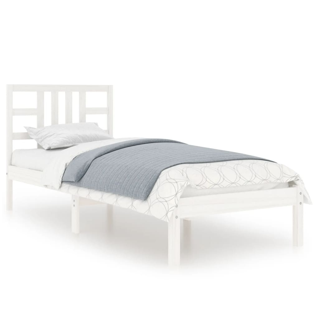 Bed Frame without Mattress White 100x200 cm Solid Wood