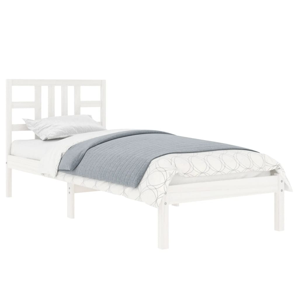 Bed Frame without Mattress White 100x200 cm Solid Wood