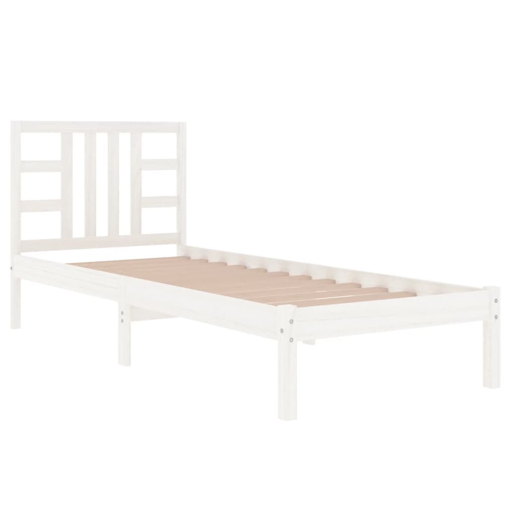 Bed Frame without Mattress White 100x200 cm Solid Wood