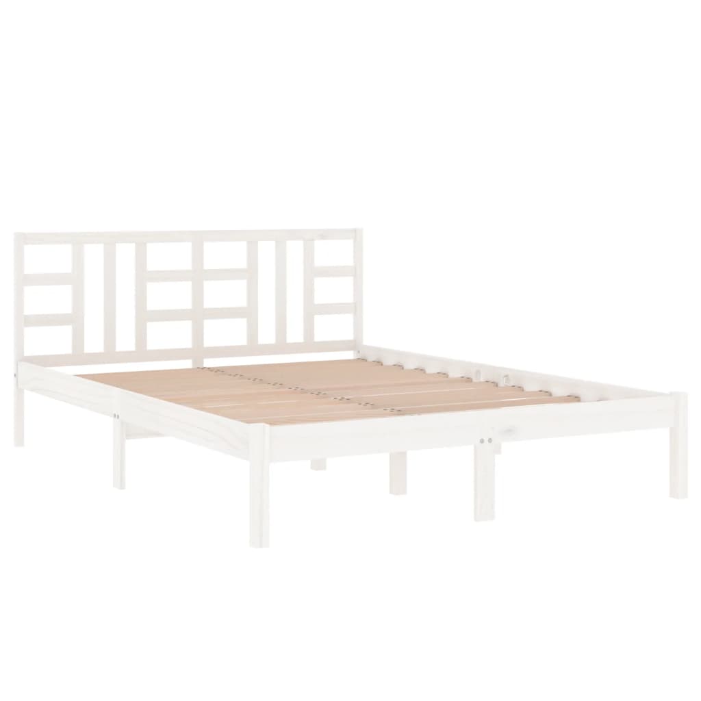 Bed Frame without Mattress White 120x200 cm Solid Wood