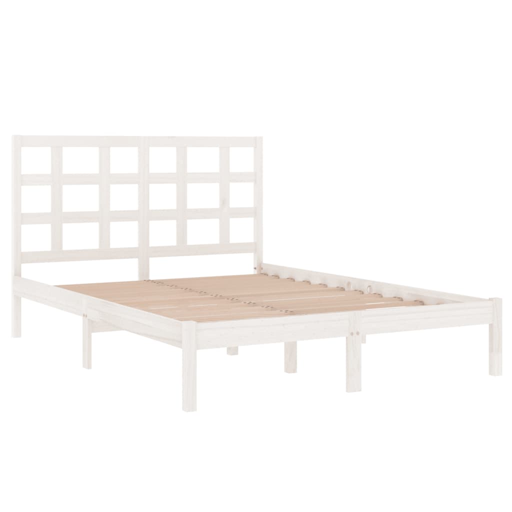 Bed Frame without Mattress White 120x190 cm Small Double Solid Wood