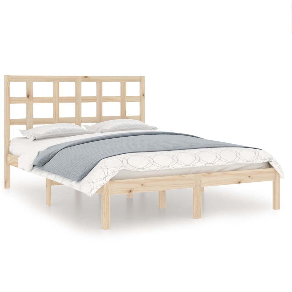 Bed Frame without Mattress 135x190 cm Double Solid Wood