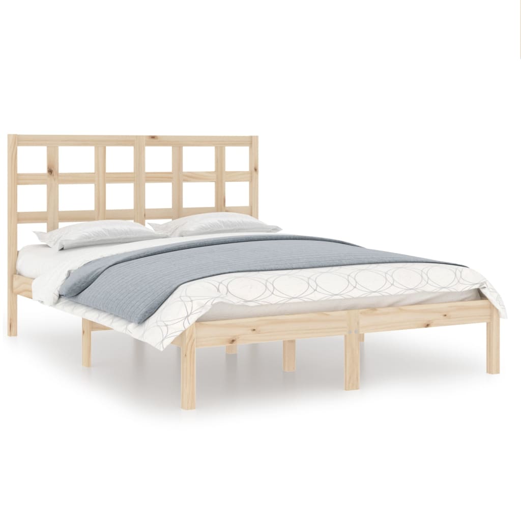Bed Frame without Mattress 140x190 cm Solid Wood