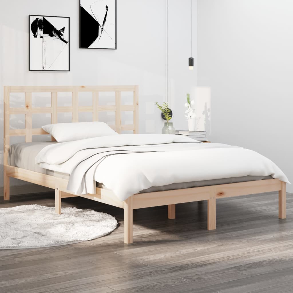 Bed Frame without Mattress 140x200 cm Solid Wood